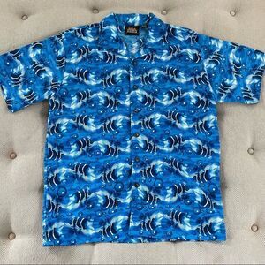 Vintage ODO Hawaiian Beach Surfer Shirt Short Sleeve Button Up M